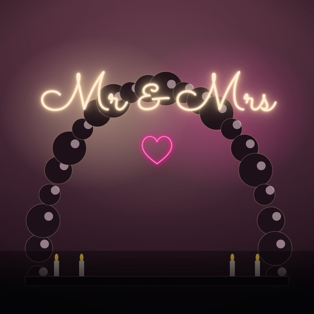 neon sign for wedding
